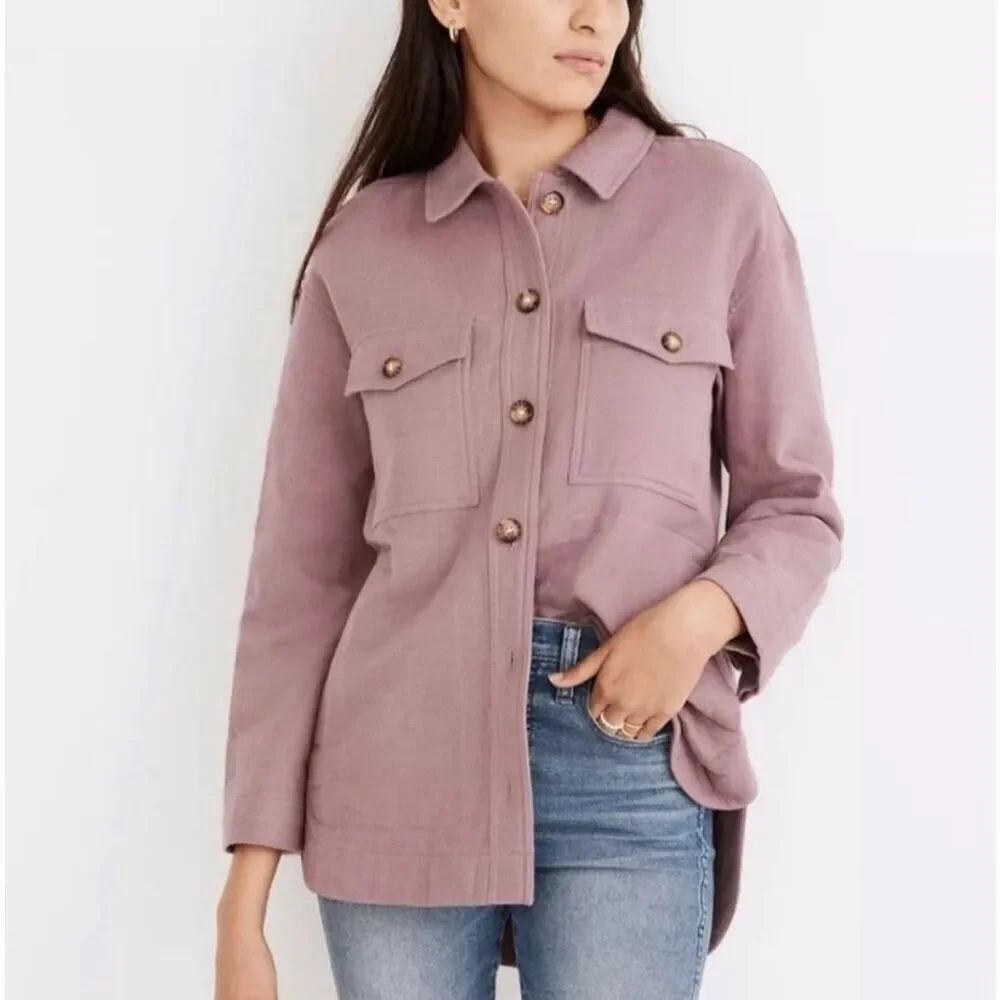 Madewell waffleback Branner purple shacket size small